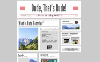 Preview of Dude that's Rude! A prezi lesson on Good Manners and being polite