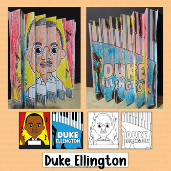 Preview of Duke Ellington Craft Black History Month Bulletin Board Agamograph Activities