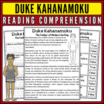 Preview of Duke Kahanamoku Nonfiction Reading Passage & Quiz for AAPI Heritage Month