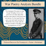 Dulce et Decorum Est by Wilfred Owen War Poetry Analysis Bundle
