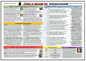 Dulce et Decorum est Knowledge Organizer/ Revision Mat! by TandLGuru