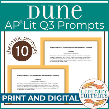Preview of Dune | Herbert | Q3 Essay Prompts AP Lit Open Ended Literary Response