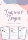 Dungeons & Dragons: Handwriting Sheets