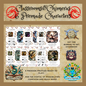 Preview of Classrooms & Chimeras for Kids | 6 Premade Characters - D&d Inspired - Dnd