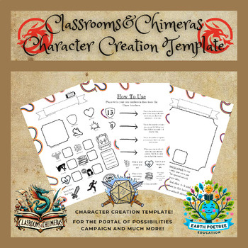 Preview of Classrooms & Chimeras For Kids Character Creation Template - D&d Inspired - Dnd
