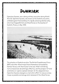 Preview of Dunkirk Worksheet Activity Homework No Prep