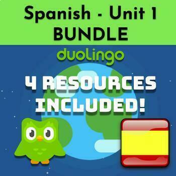 Preview of Duolingo Spanish Unit 1 BUNDLE (Updated July 2023)