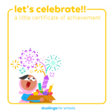 Duolingo certificate of achievement