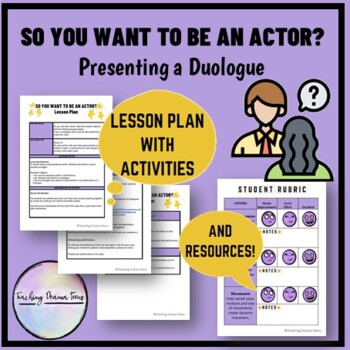 Preview of Duologue Drama Lesson Plan (2 person scripted scene work)