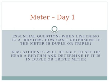 Preview of Duple and Triple Meter 2-Day Lesson Plan