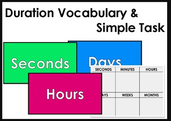 Preview of Duration (Time) Vocabulary