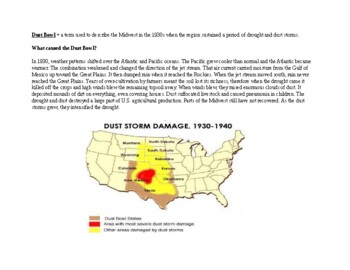 dust bowl map activity