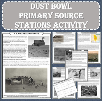 Preview of Dust Bowl Primary Source Stations Activity (PDF and Digital)