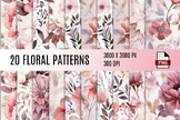 Dusty Pink Floral Background, Muted Pink Spring Floral Dig