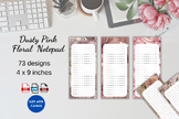 Dusty Pink Floral Notepad Printable Template