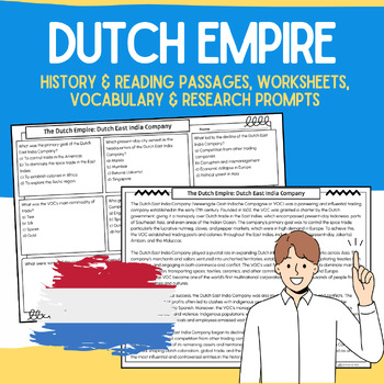 Preview of Dutch Empire Packet: No-Prep Informational Passages, Worksheets, & Vocabulary