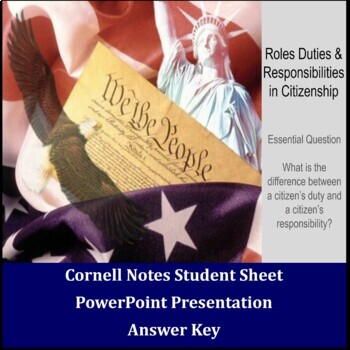 Preview of Duties and Responsibilities of Citizenship PowerPoint and Cornell Notes