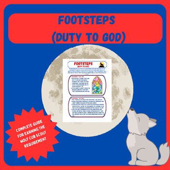 Preview of Duty to God Footsteps, Wolf Cub Scout Requirement