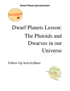 Preview of Dwarf Planet questionnaire sheet