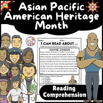 Preview of Dwayne Johnson Reading Comprehension / Asian Pacific American Heritage Month