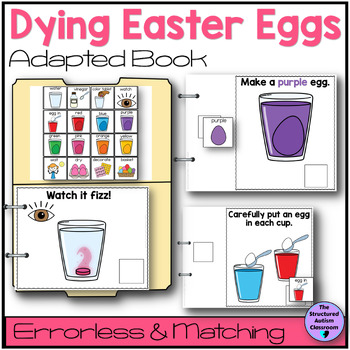 Preview of Dying Easter Eggs Adapted Book Errorless & Matching Special Ed Speech