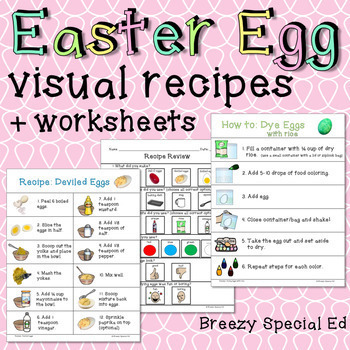 Preview of Dying Easter Eggs and MORE Visual Recipes for Special Education