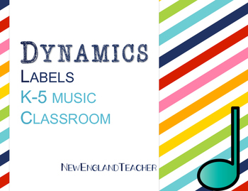 Preview of Dynamic Labels for Elementary Music Decor or Bulletin Board Stripes