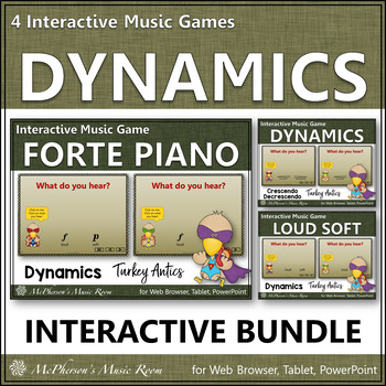 Preview of Thanksgiving Music Dynamics Interactive Music Games BUNDLE {Turkey Antics}