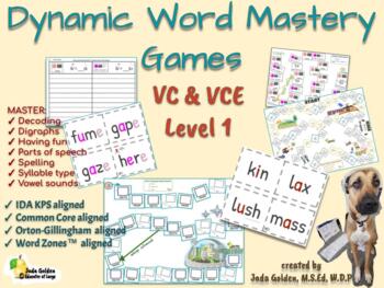 Preview of Dynamic Word Mastery Games VC & VCE Level 1 ~ pdf version