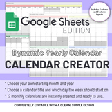 Dynamic Yearly Calendar Creator - Google Sheets Template