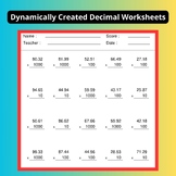 Dynamically Created Decimal Worksheets