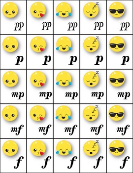 Dynamics Bingo Emoji Edition By The Imaginative Music Studio Tpt