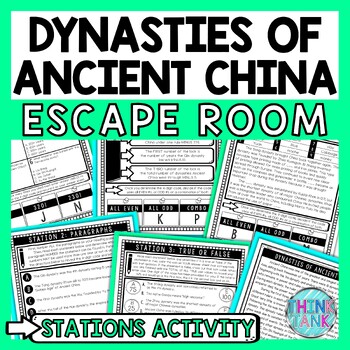Preview of Dynasties of Ancient China Escape Room Stations Reading Comprehension Activity
