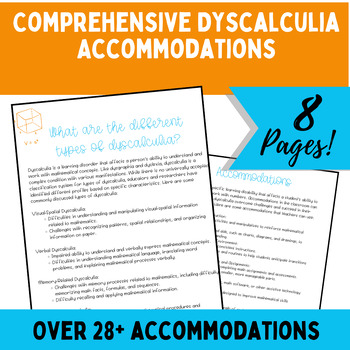 Preview of Dyscalculia Differentiation Teacher & Student Inventory