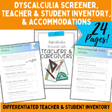 Dyscalculia Screener, Teacher & Student Inventory, & Accom