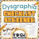 Dysgraphia Checklist Screener