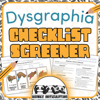 Preview of Writing - Dysgraphia Screener