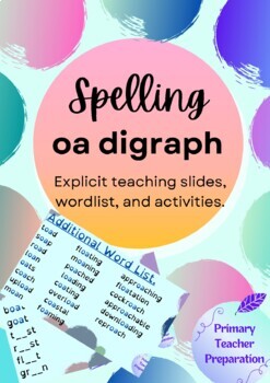 Preview of Dyslexia Friendly Spelling Oa Digraph Weekly Activity Slides
