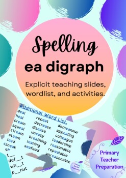 Preview of Dyslexia Friendly Spelling ea Digraph Weekly Activity Slides