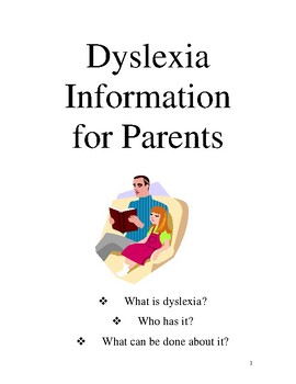 Preview of Dyslexia Information for Parents