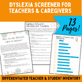 Dyslexia Screener for Teachers & Caregivers