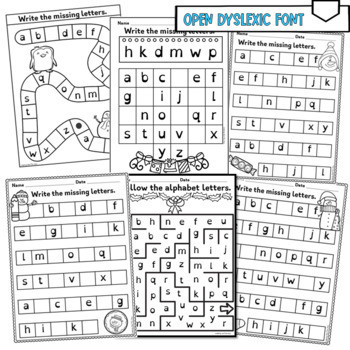 Dyslexia Worksheets Lowercase Alphabet Sequence {Easter Theme}