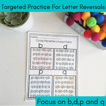 dyslexia worksheets help with bdp and q reversals tpt