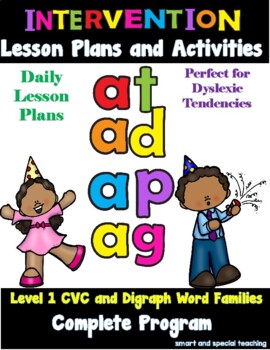 Preview of Dyslexia Worksheets Intervention Curriculum CVC and Digraphs (RTI)