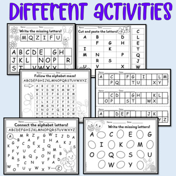 Dyslexia Worksheets Lowercase Alphabet Sequence {Easter Theme}