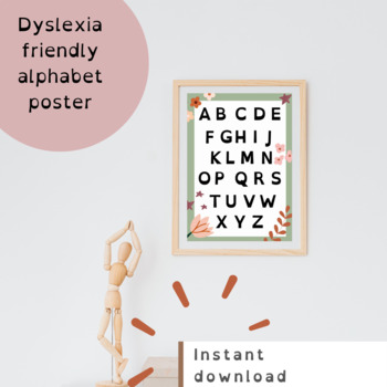 Preview of Dyslexia friendly alphabet poster - capital letters