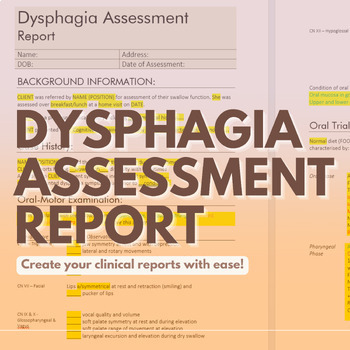 Preview of Dysphagia Assessment Report Template