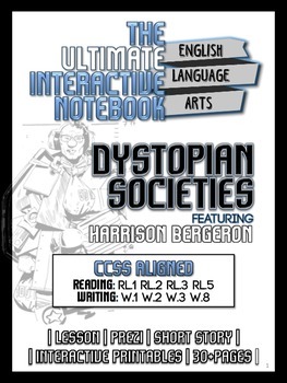 Preview of Dystopia Interactive Notebook Unit - Lesson, Activities, Short Story CCSS