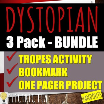 Preview of Dystopian Bundle - 3 Pack (Tropes, Reading Log Bookmark, & One Page Project)