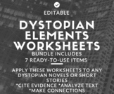 Dystopian Elements Worksheets to Supplement Novel Study or